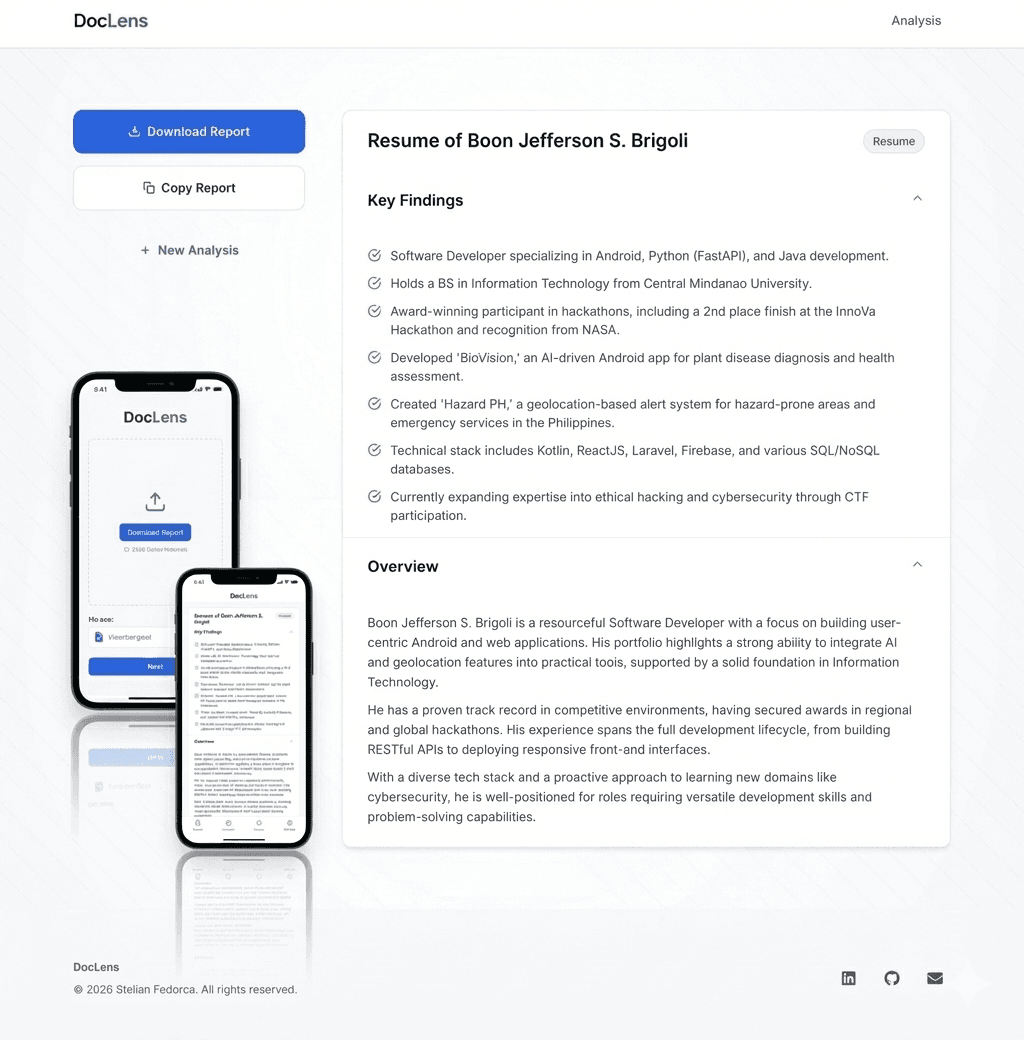 DocLens: Full-Stack AI Document Analyzer